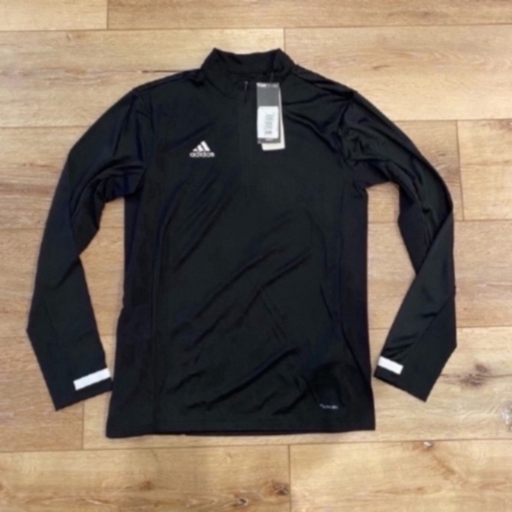 ADIDAS WOMEN'S TEAM 19 1/4 ZIP JACKET Size Small Black White Lightweight.